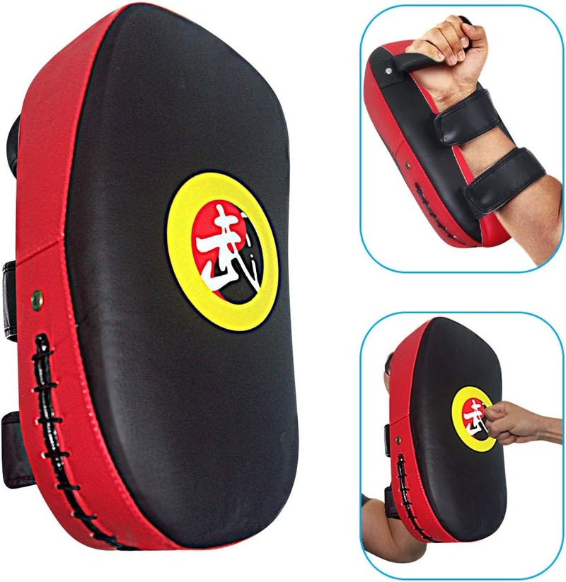 TLBTEK Taekwondo Kick Shield - Muay Thai MMA Karate Kickboxing Training Pads - Curved Leather Strike Shield - Image 1